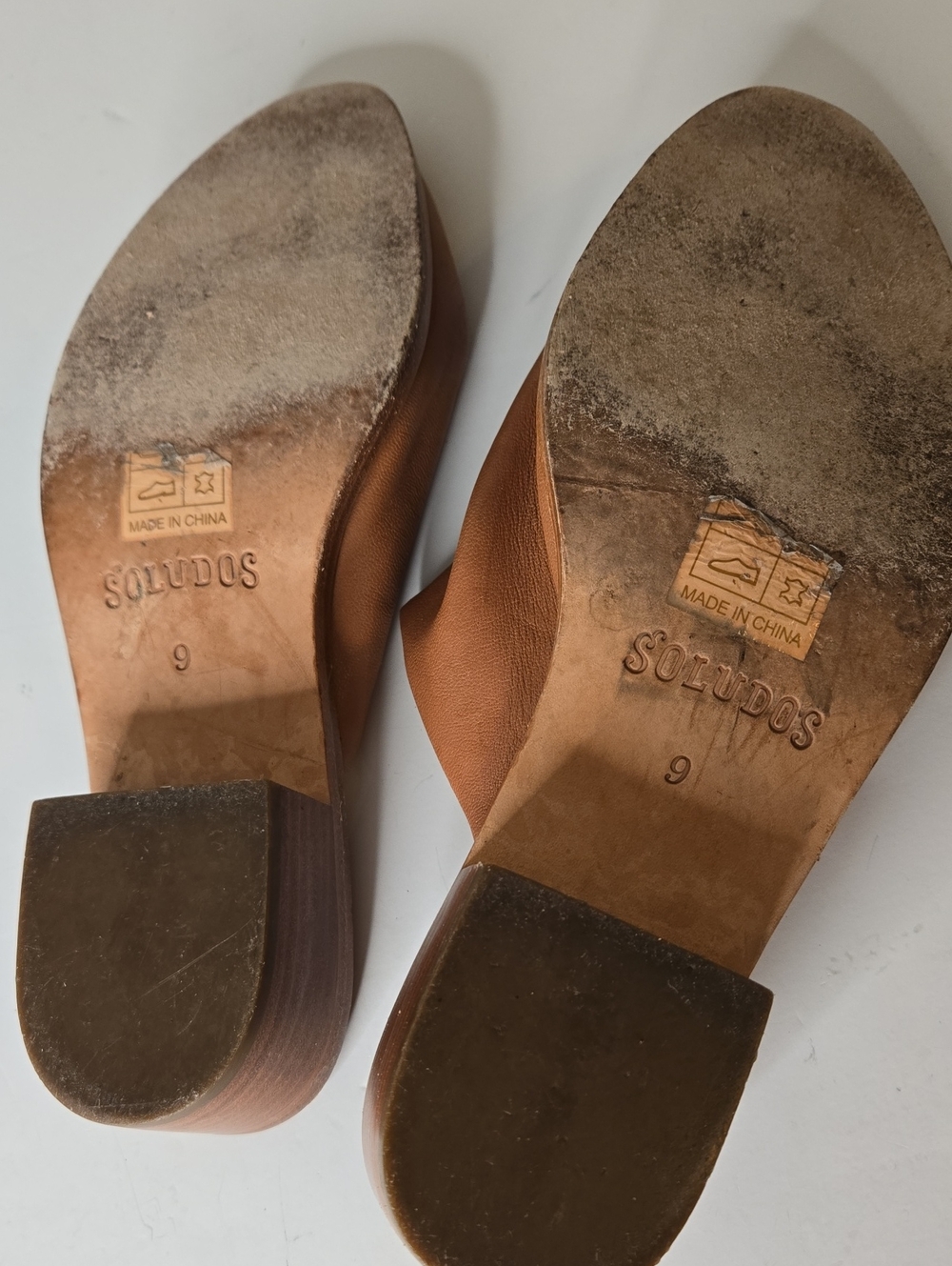Soludos Brown Leather Mule Shoes Size 9 - Picture 7 of 12